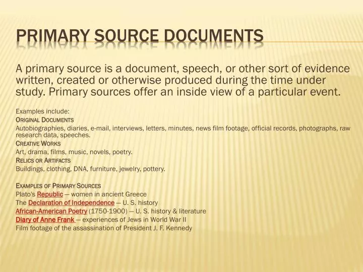 primary source documents