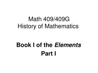 math 409 409g history of mathematics