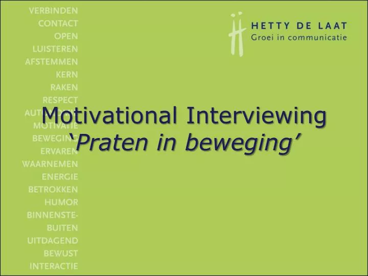 motivational interviewing praten in beweging