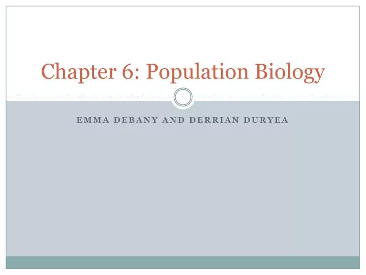 chapter 6 population biology