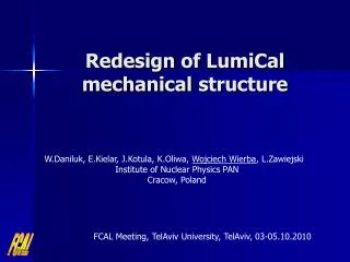 Redesign of LumiCal mechanical structure