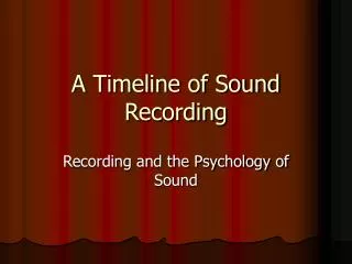 A Timeline of Sound Recording