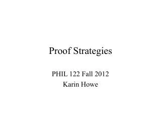 Proof Strategies