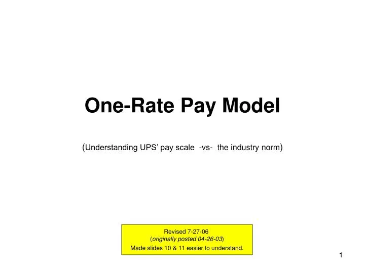 one rate pay model understanding ups pay scale vs the industry norm