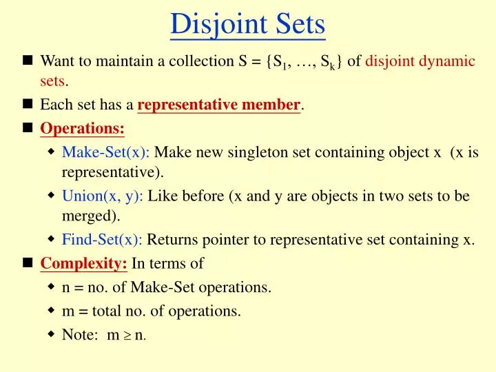 disjoint sets