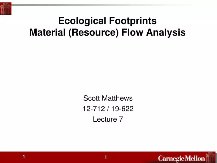 ecological footprints material resource flow analysis