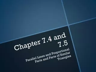 Chapter 7.4 and 7.5