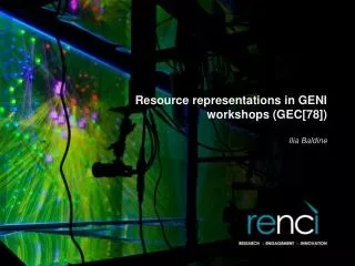 Resource representations in GENI workshops (GEC[78])