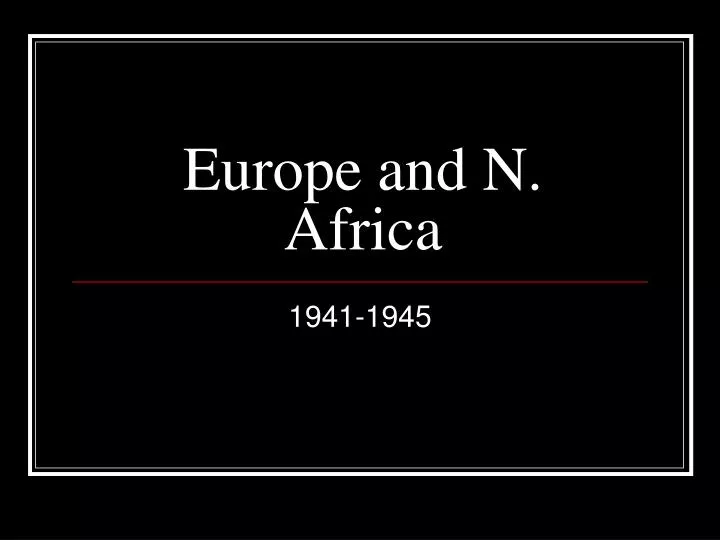 europe and n africa