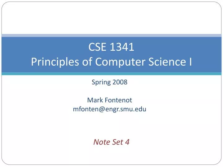 cse 1341 principles of computer science i