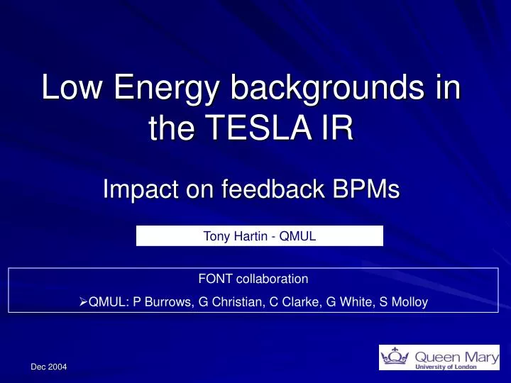 low energy backgrounds in the tesla ir