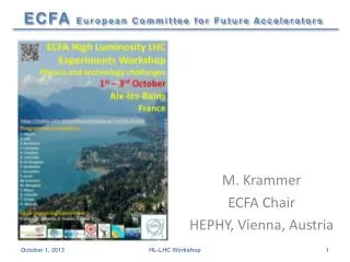 M. Krammer ECFA Chair HEPHY, Vienna, Austria