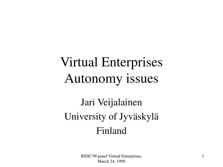 virtual enterprises autonomy issues