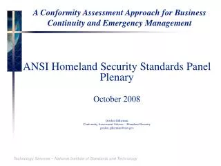 A Conformity Assessment Approach for Business Continuity and Emergency Management