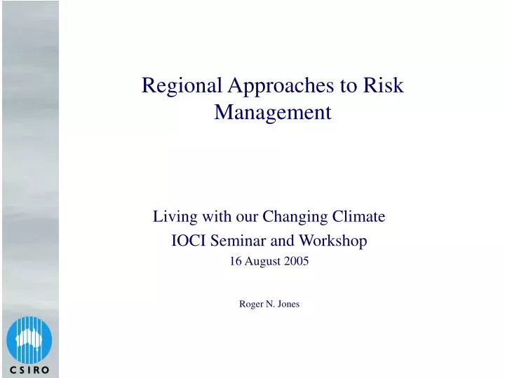 regional approaches to risk management