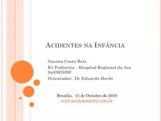 acidentes na inf ncia