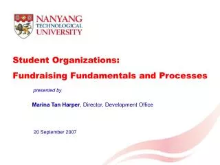Student Organizations: Fundraising Fundamentals and Processes