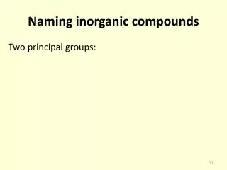 Naming inorganic compounds