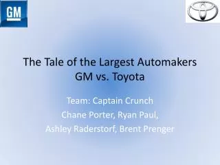 The Tale of the Largest Automakers GM vs. Toyota