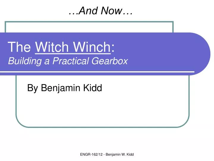 the witch winch building a practical gearbox