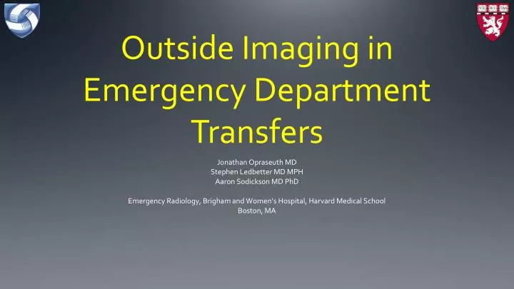 outside imaging in emergency department transfers