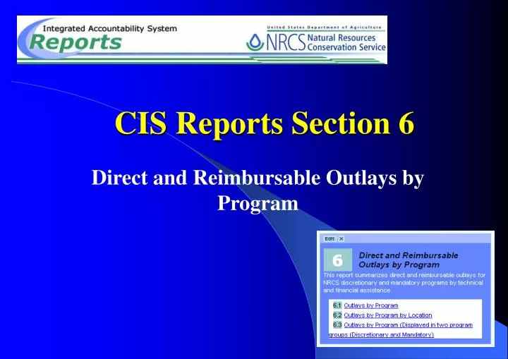cis reports section 6