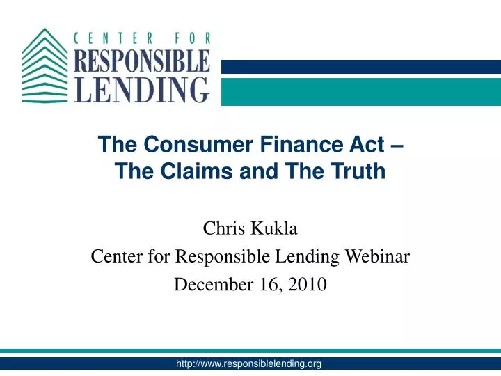 the consumer finance act the claims and the truth