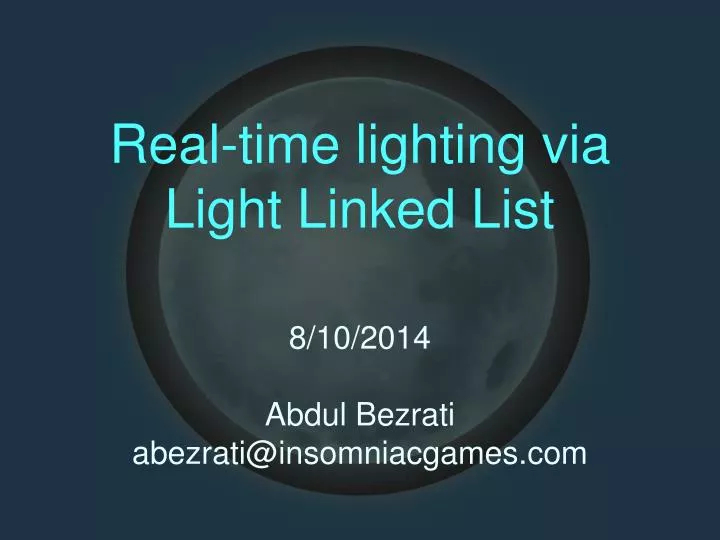 real time lighting via light linked list