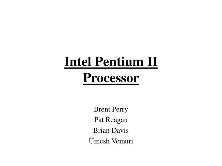 intel pentium ii processor