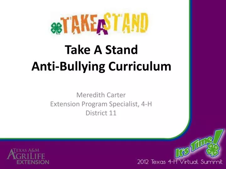 take a stand anti bullying curriculum