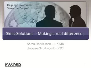 Skills Solutions - Making a real difference