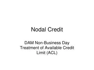 Nodal Credit