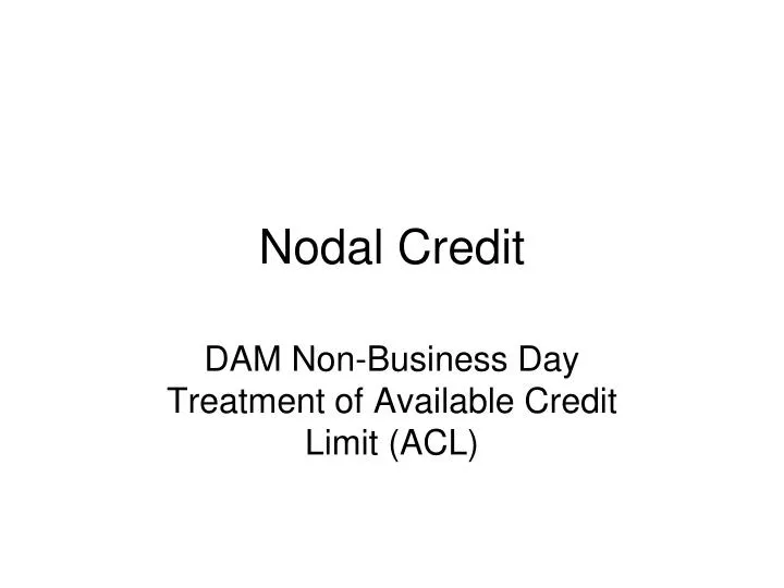 nodal credit