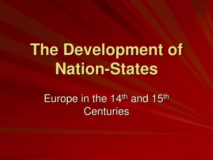 the development of nation states