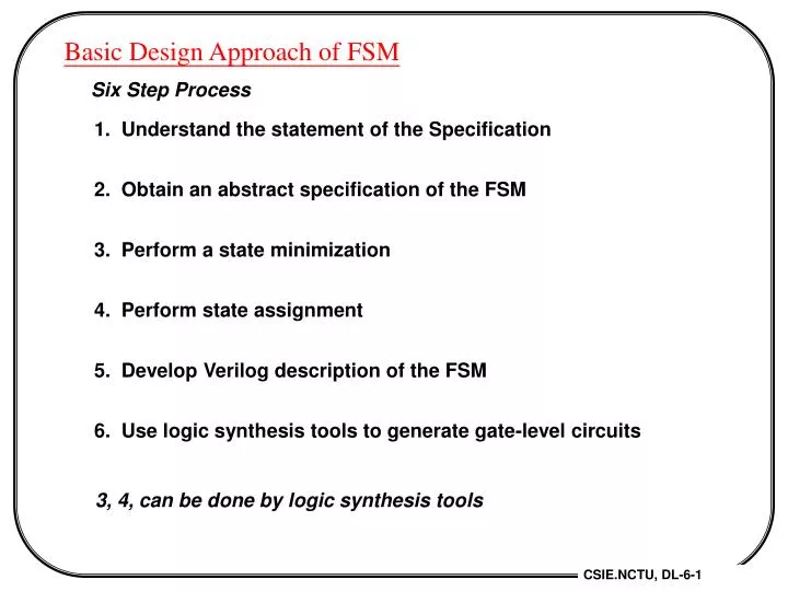 basic design approach of fsm