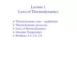 Lecture 1 Laws of Thermodynamics - slide 1