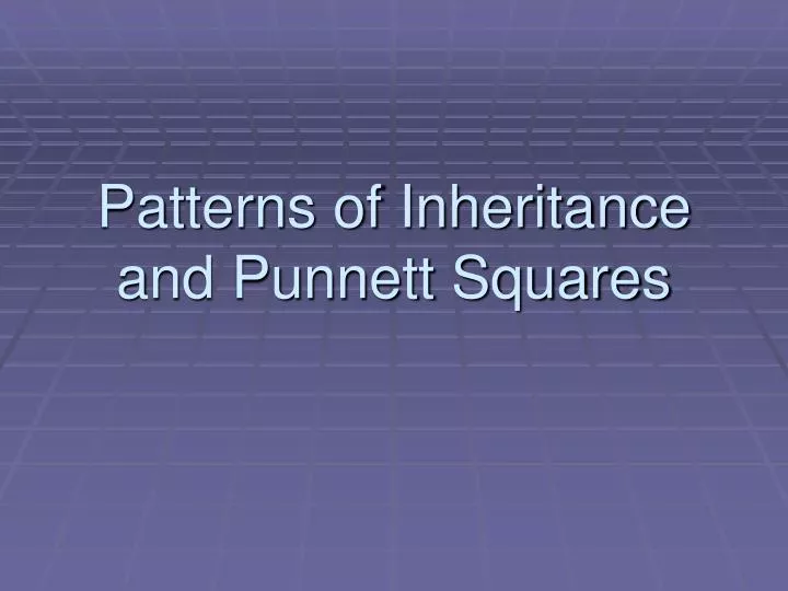 patterns of inheritance and punnett squares
