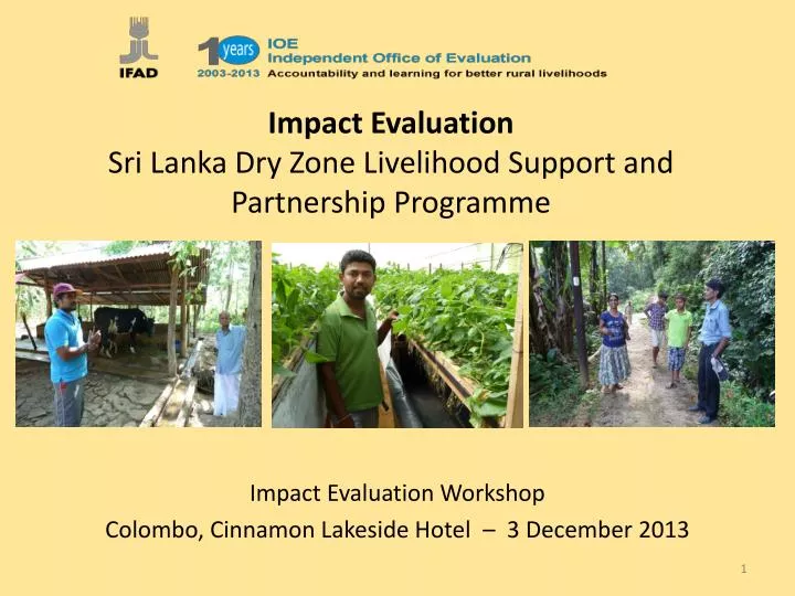 impact evaluation sri lanka dry zone livelihood support and partnership programme