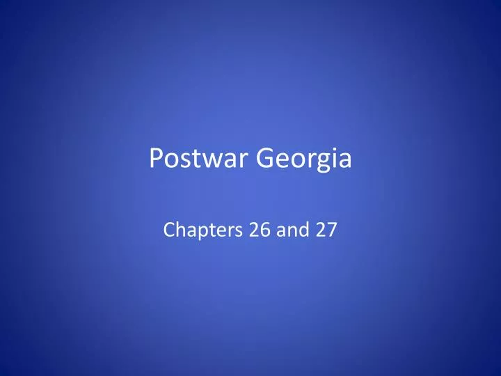 postwar georgia