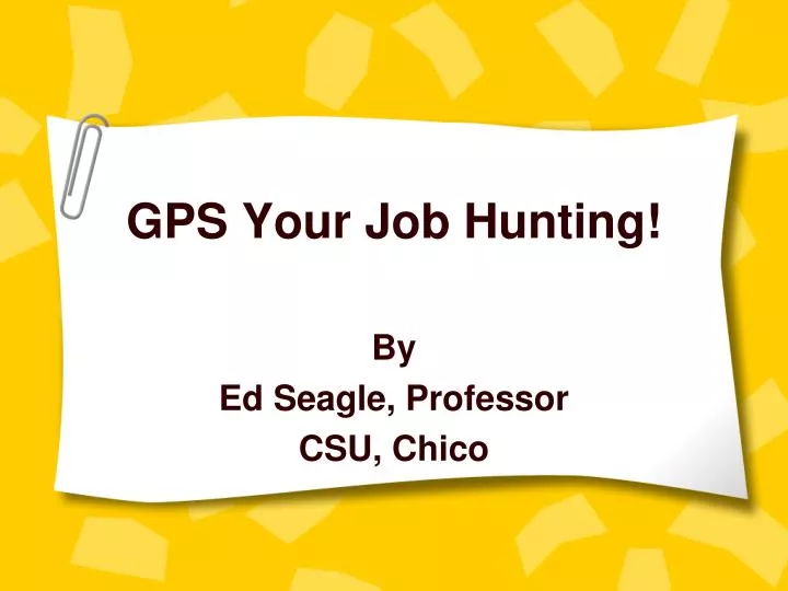 gps your job hunting