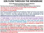 ION FLOW THROUGH THE MEMBRANE - slide 1
