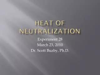 Heat of Neutralization