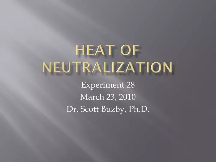 heat of neutralization
