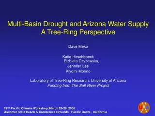Multi-Basin Drought and Arizona Water Supply A Tree-Ring Perspective