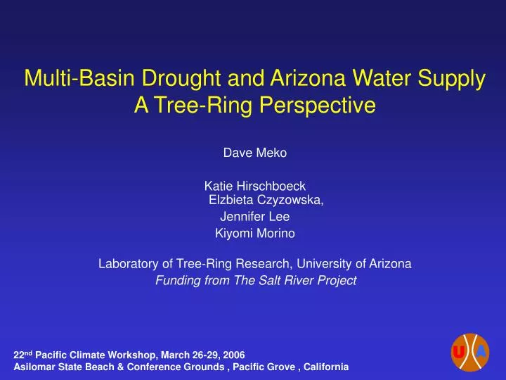 multi basin drought and arizona water supply a tree ring perspective