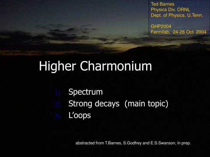 higher charmonium