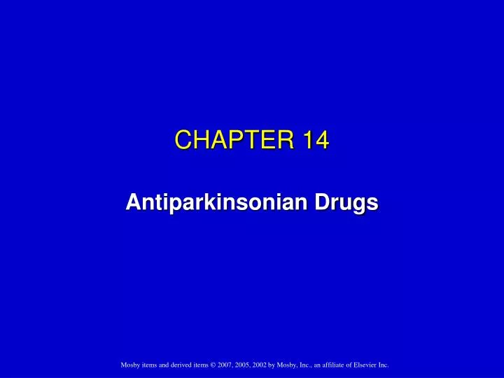 chapter 14 antiparkinsonian drugs