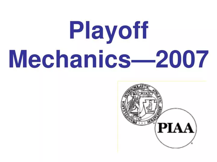 playoff mechanics 2007