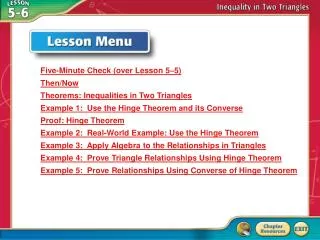 lesson menu