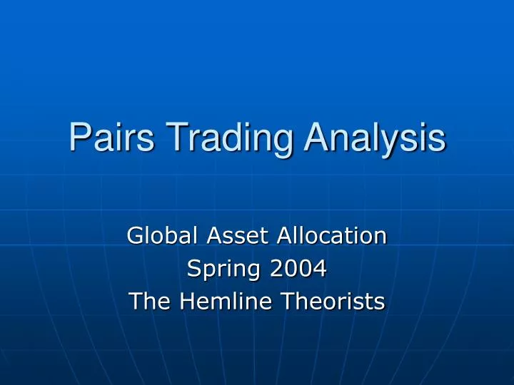 pairs trading analysis